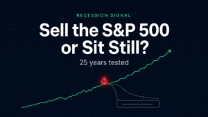 Recession signal test, selling the S&P 500 on leading indicators vs buy and hold, $100,000 from 2001 to 2025