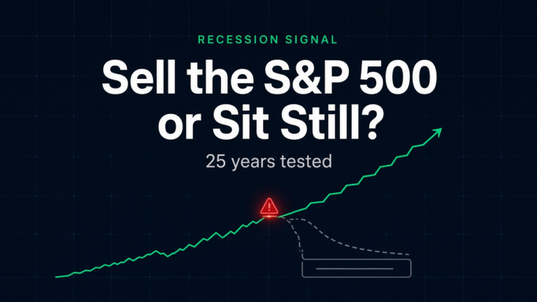 Recession signal test, selling the S&P 500 on leading indicators vs buy and hold, $100,000 from 2001 to 2025